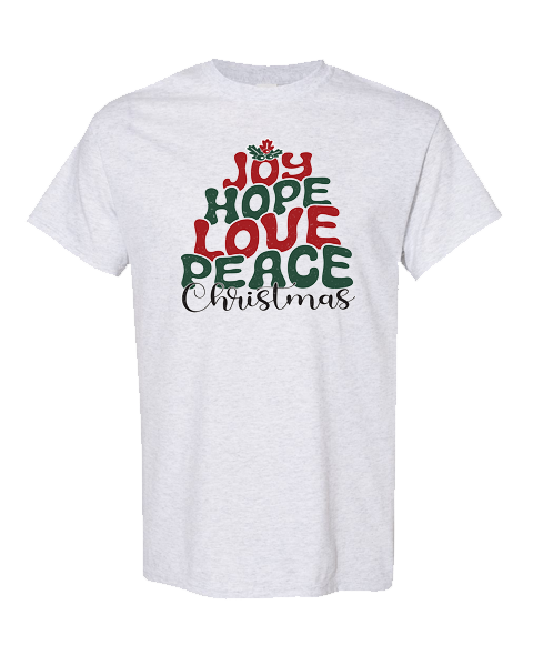 Joy, Hope, Love, Peace, Christmas.