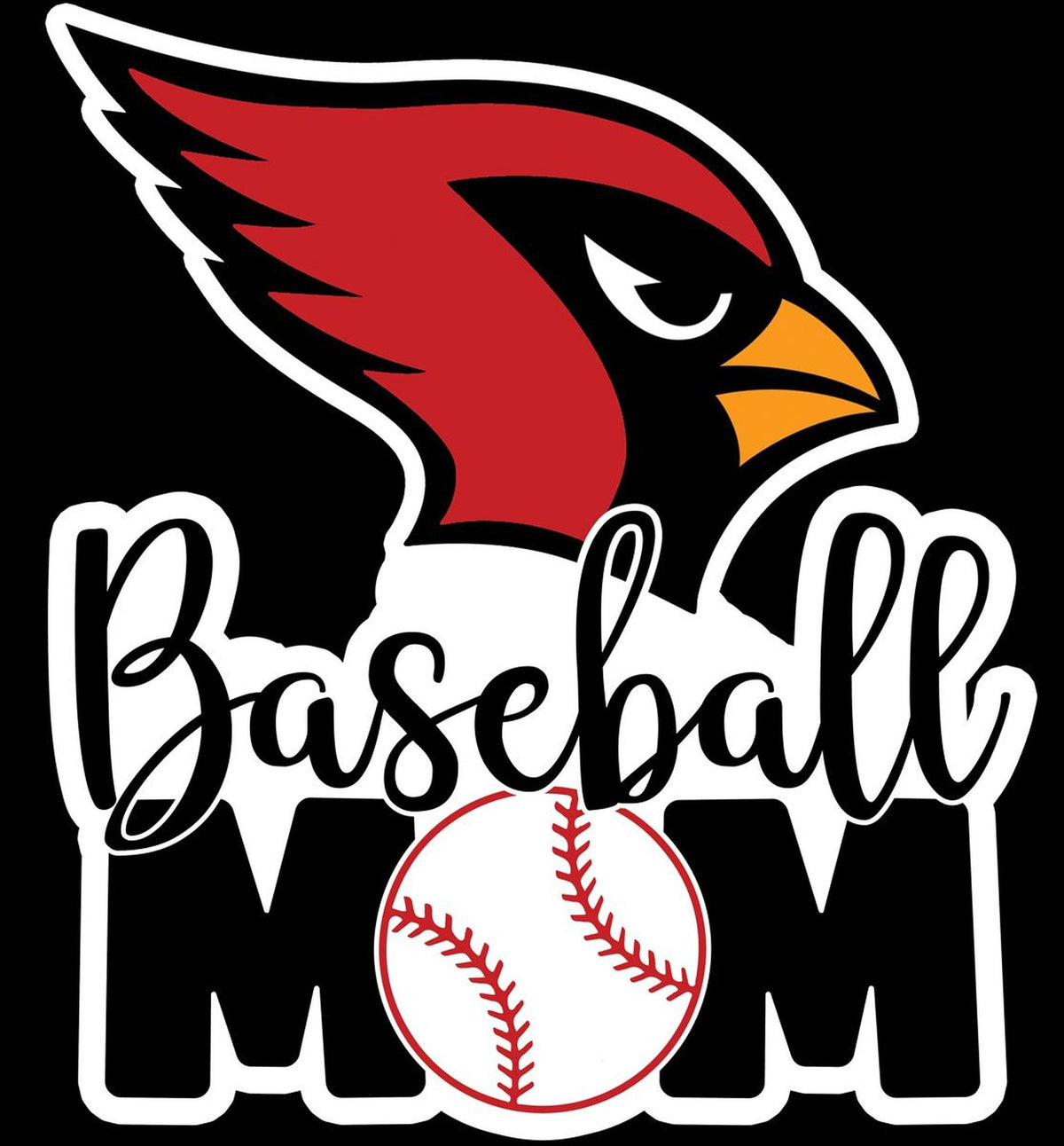 Cardinal Baseball Mom Sticker