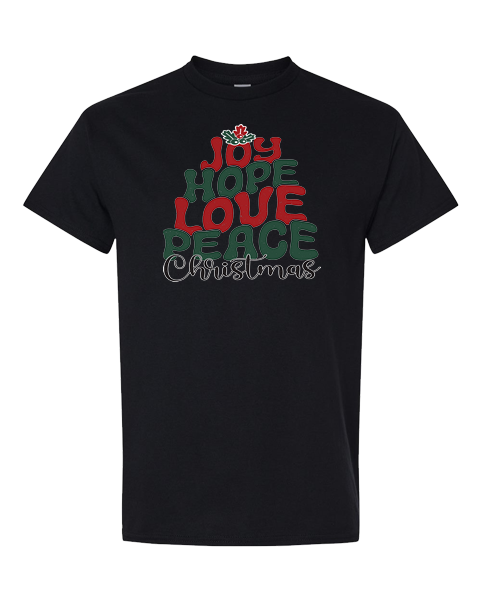 Joy, Hope, Love, Peace, Christmas.