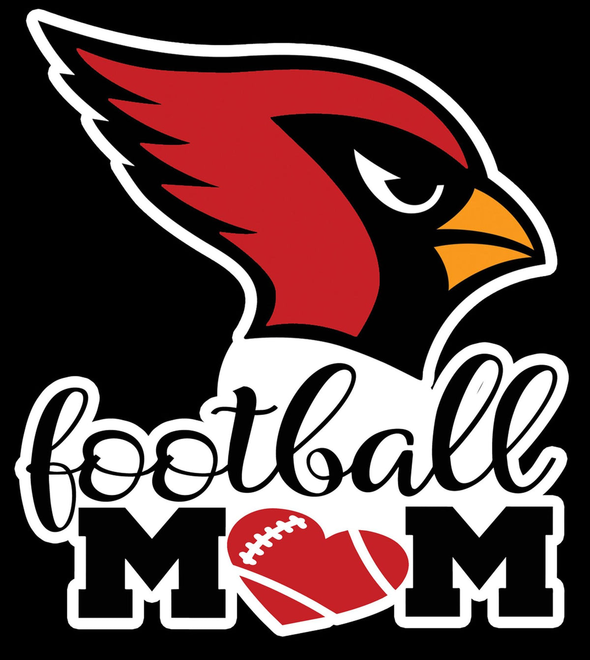 Cardinal Football Mom Sticker