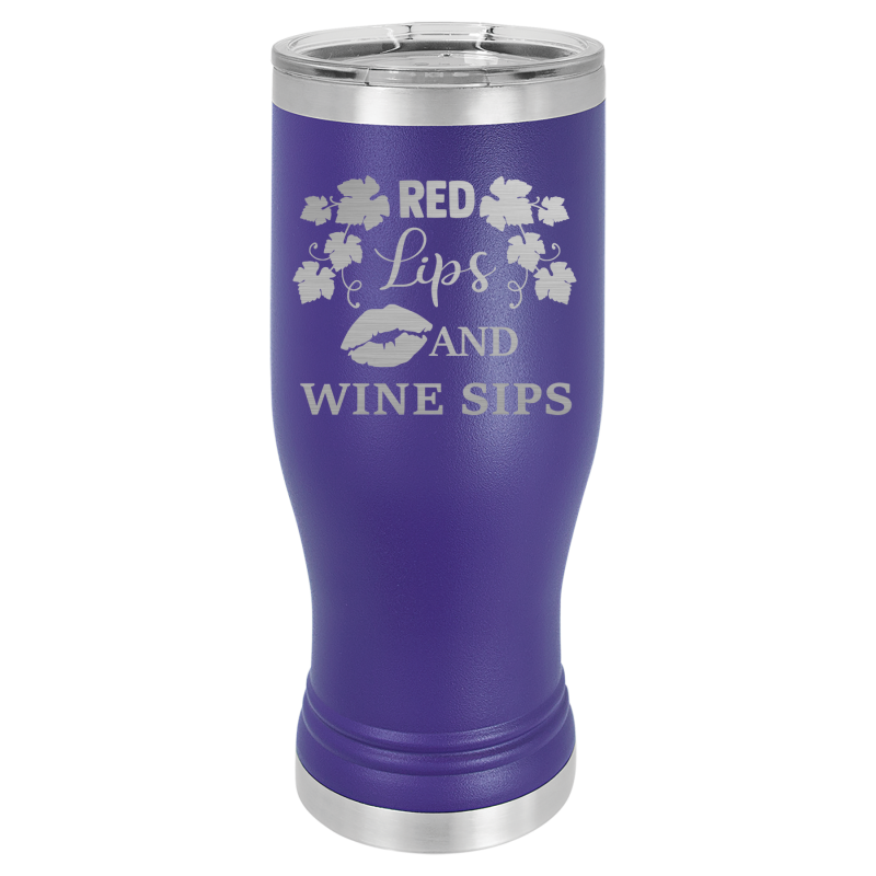 Red lips, and wine sips.