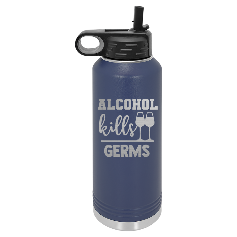 Alcohol kills germs.