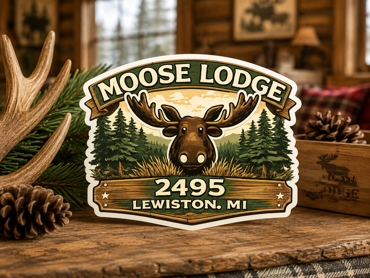 Lewiston Moose Lodge 2495 Moose Head Sticker
