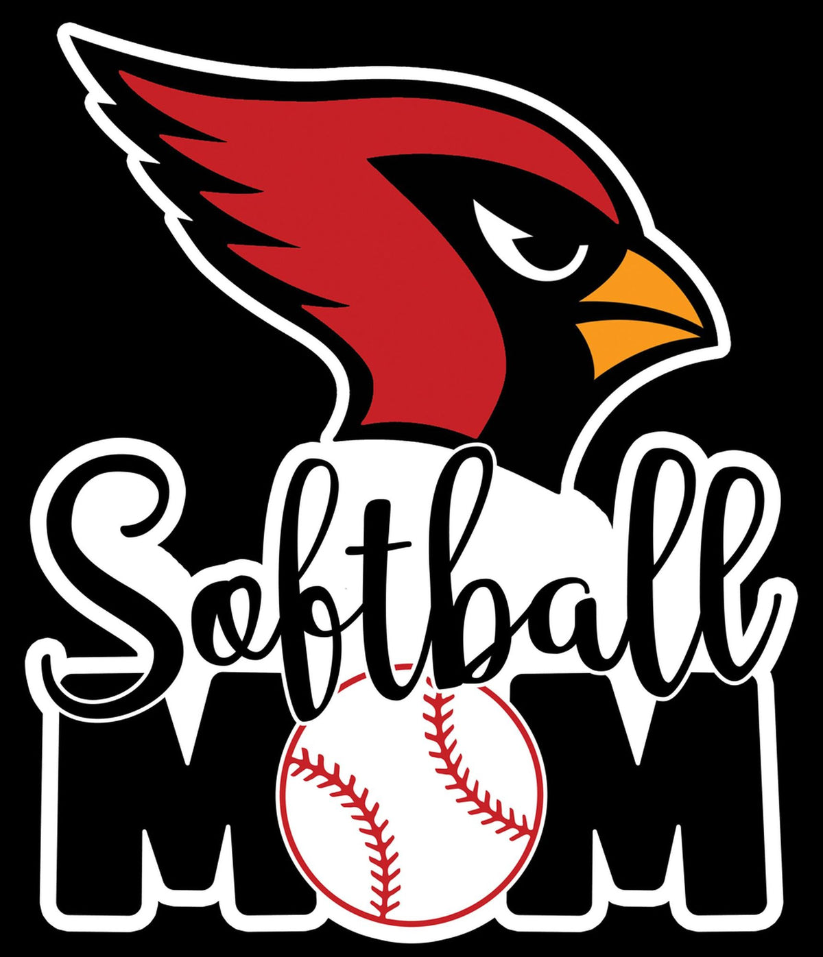 Cardinal Softball Mom Sticker