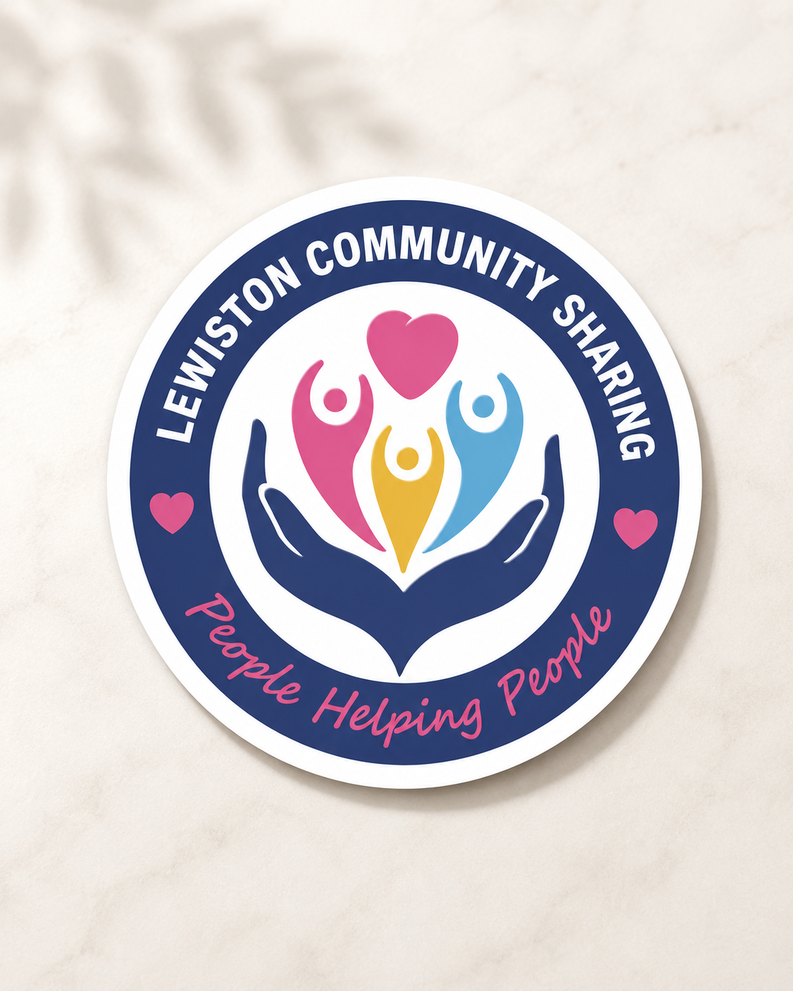 Lewiston Community Sharing Round Logo Sticker
