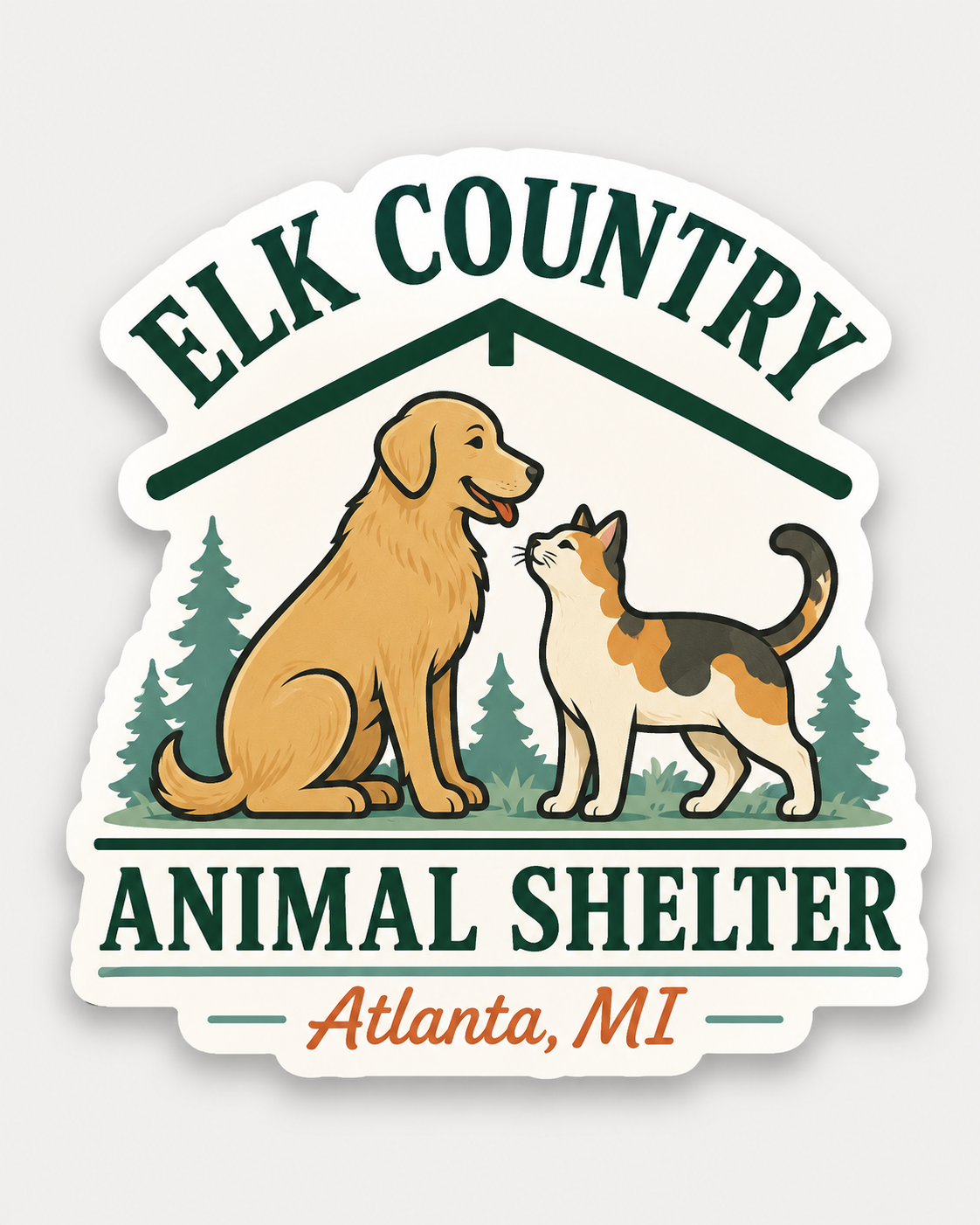 Elk Country Animal Shelter Full-Color Logo Sticker