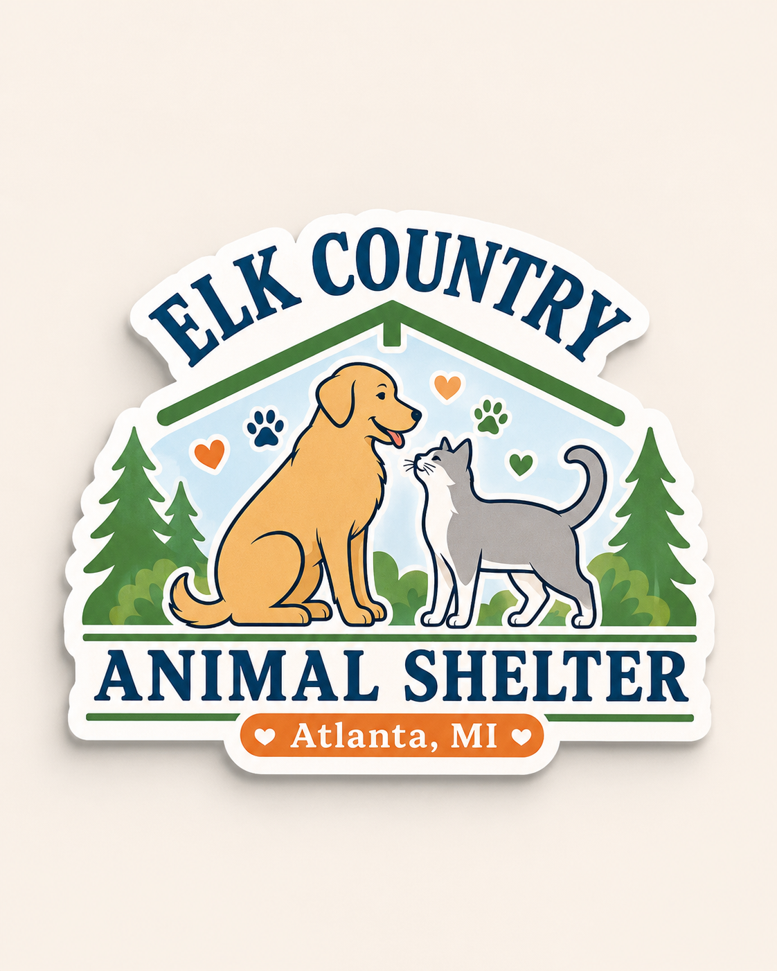 Elk Country Animal Shelter Outdoor Logo Sticker