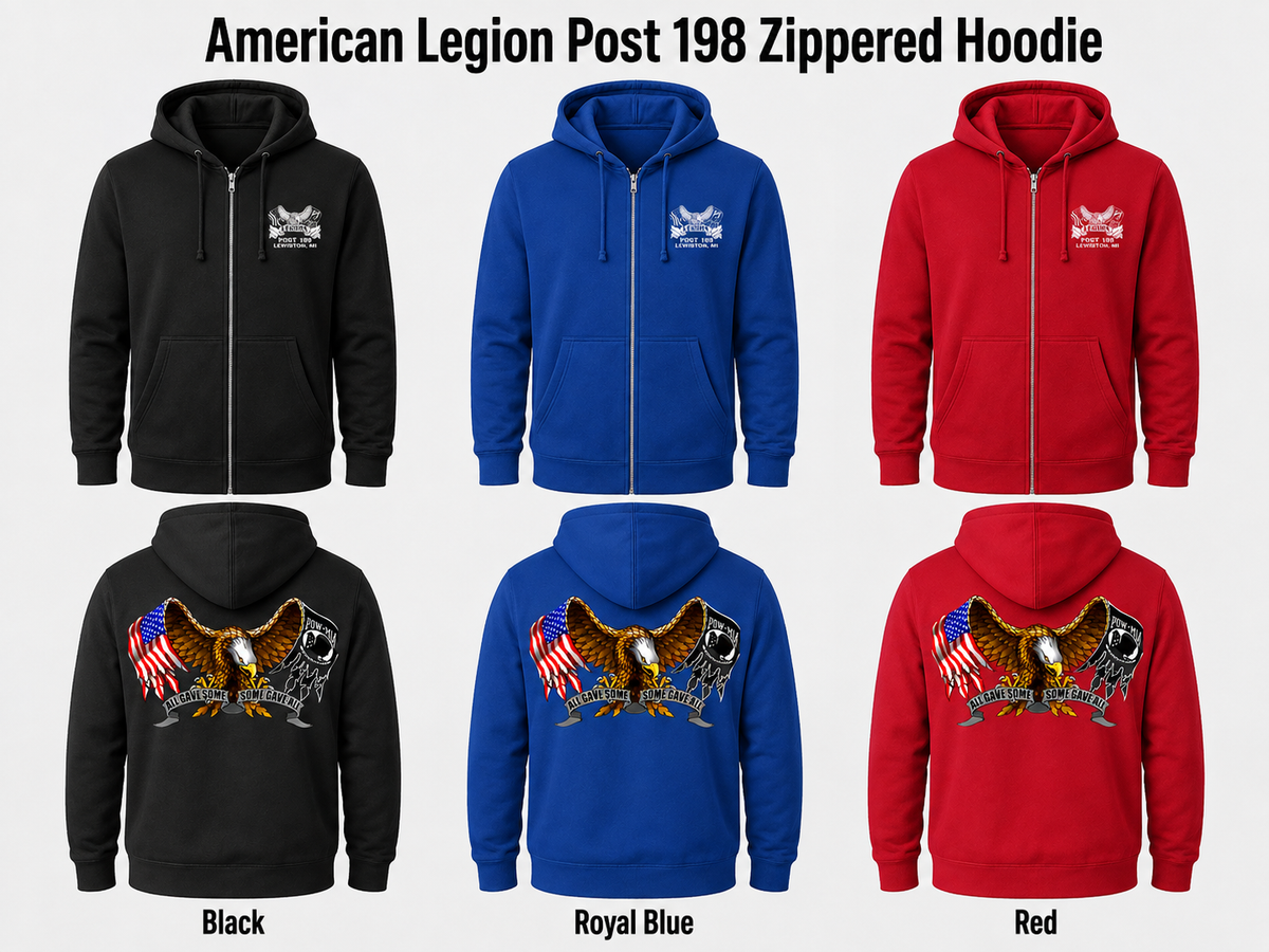 American Legion Post 198 Zippered Hoodie – All Gave Some