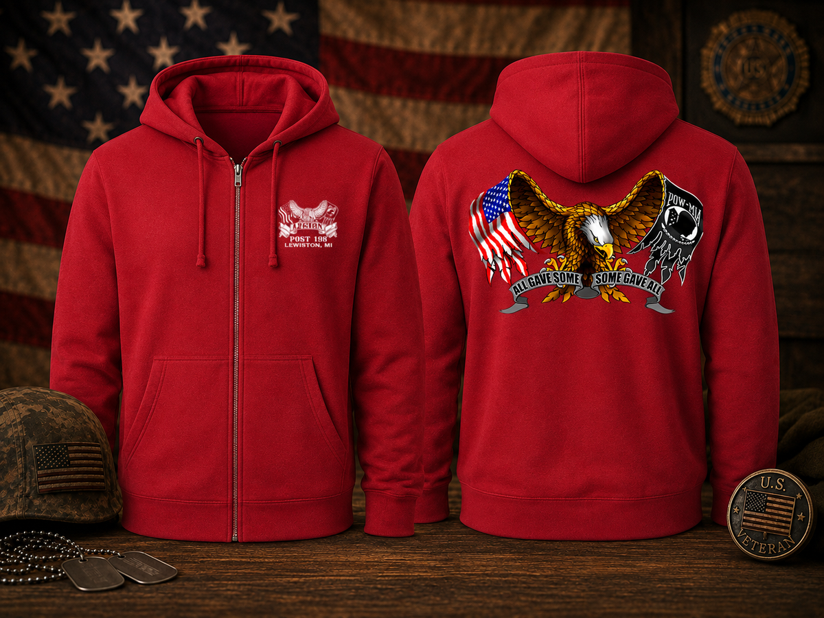 American Legion Post 198 Zippered Hoodie – All Gave Some