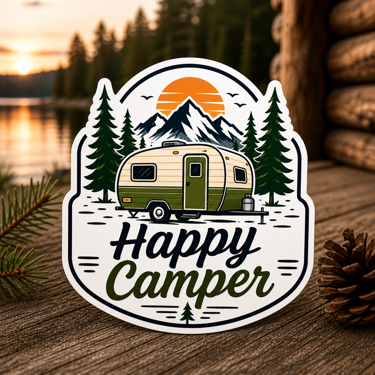 Happy Camper Die-Cut Sticker