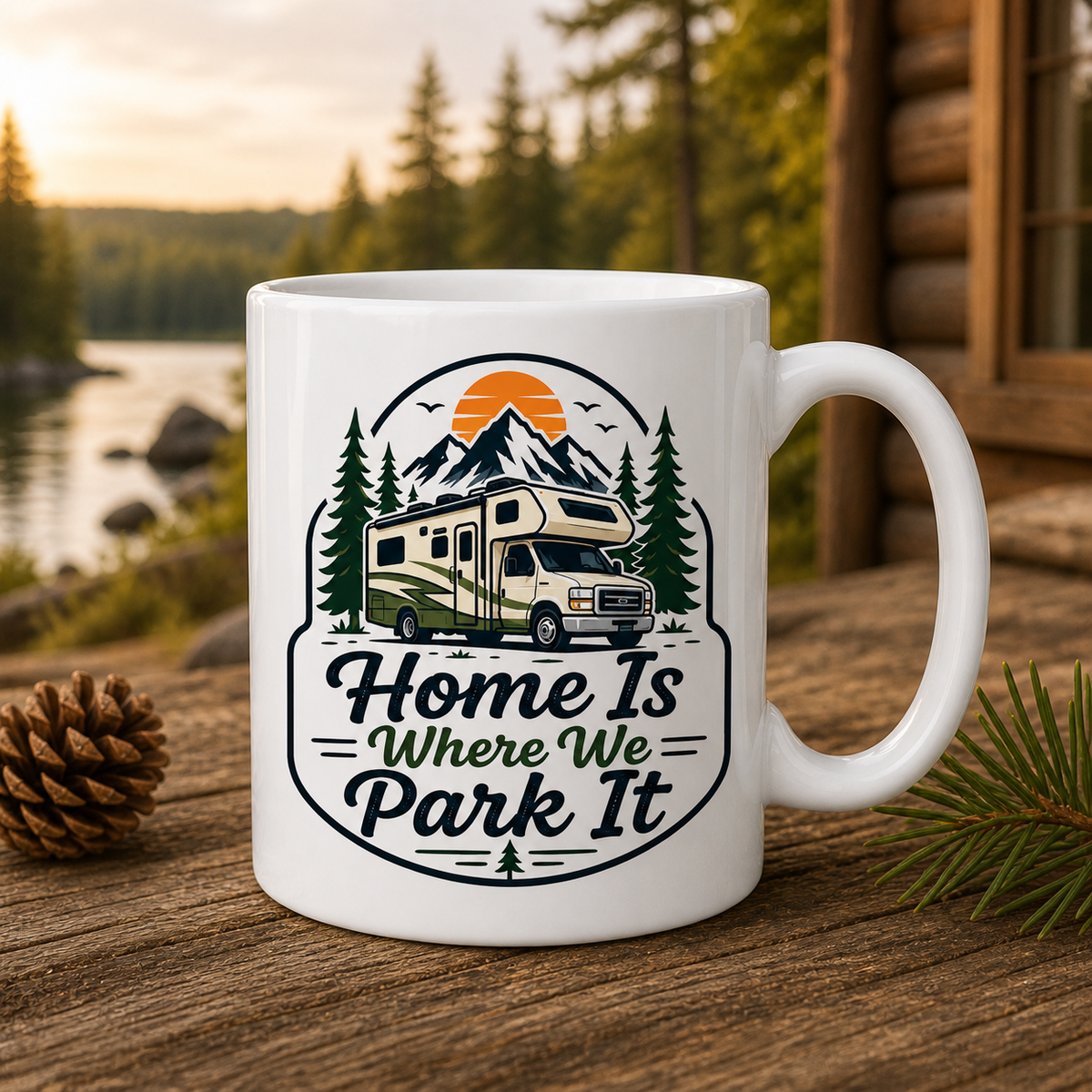 Home Is Where We Park It 15oz White Coffee Mug