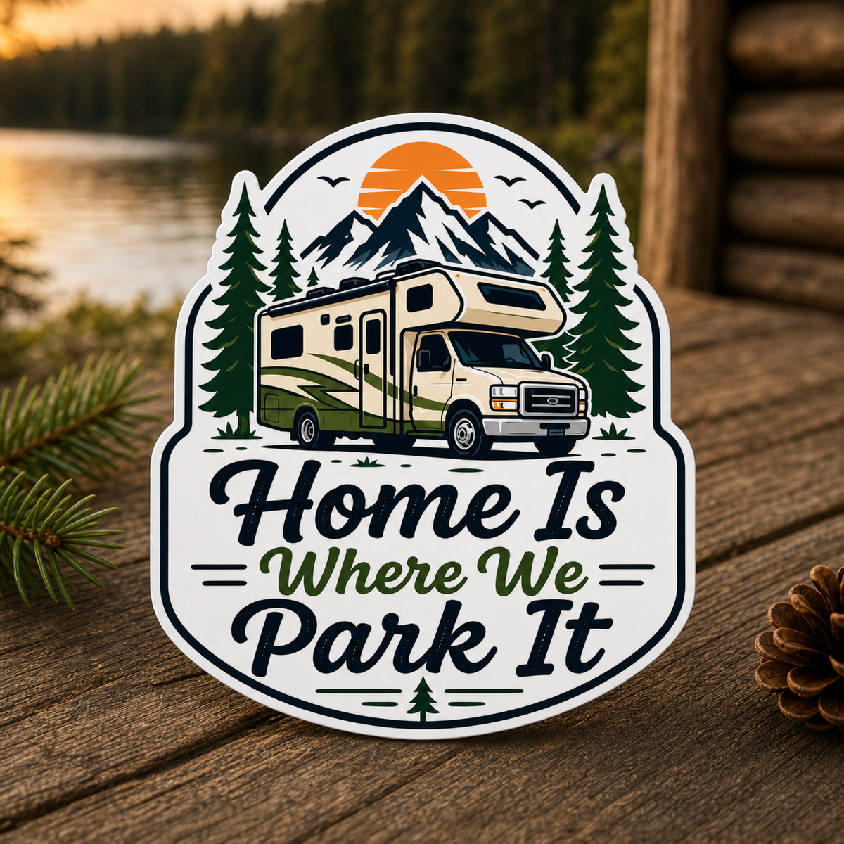 Home Is Where We Park It Die-Cut Sticker