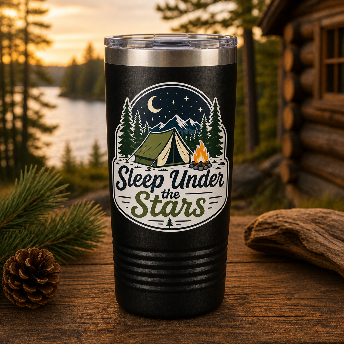 Sleep Under the Stars 20oz Polar Camel Tumbler in Black