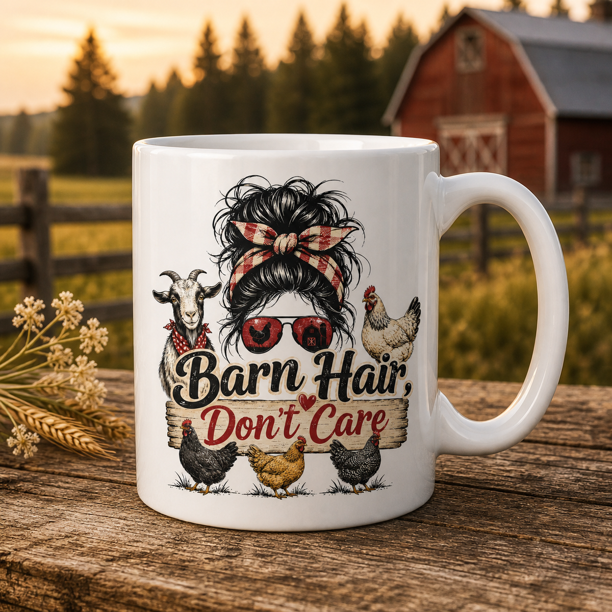 Barn Hair Don't Care 15oz White Coffee Mug