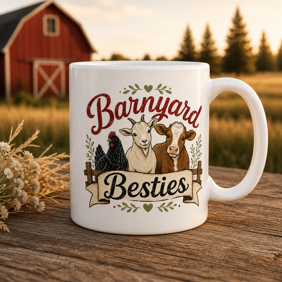 Barnyard Besties 15oz White Coffee Mug