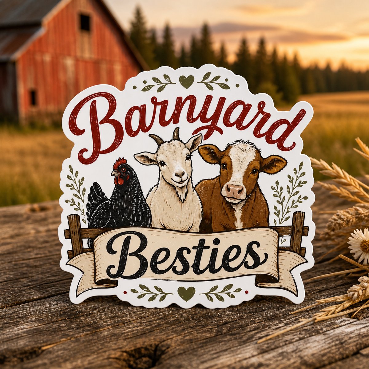 Barnyard Besties Die-Cut Sticker