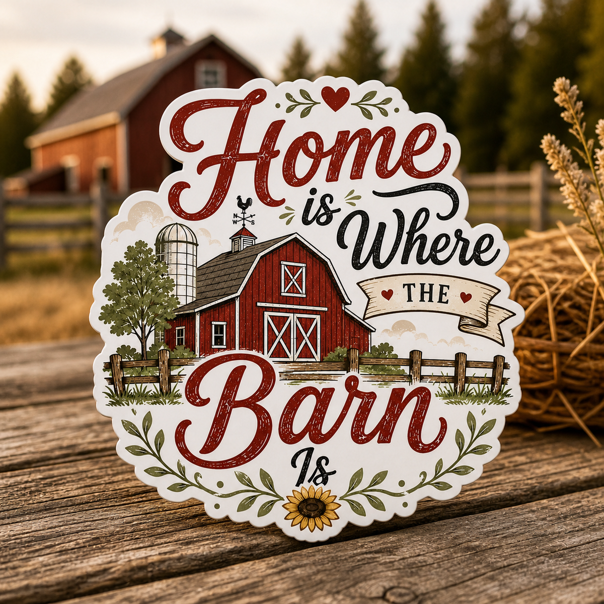 Home Is Where the Barn Is Die-Cut Sticker