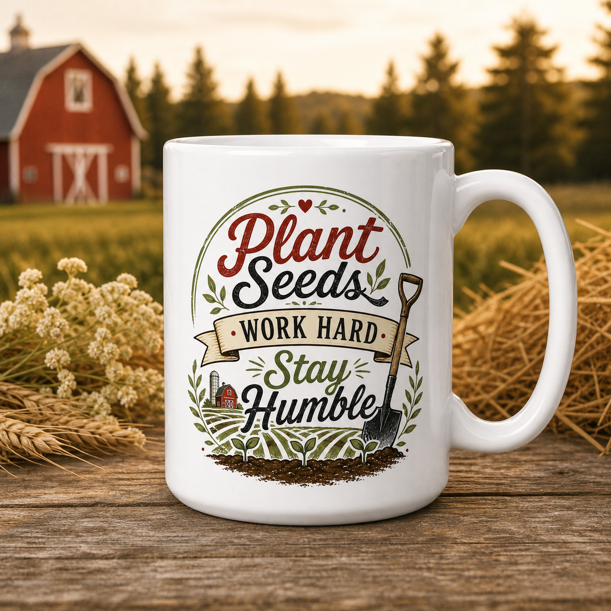 Plant Seeds Work Hard Stay Humble 15oz White Coffee Mug