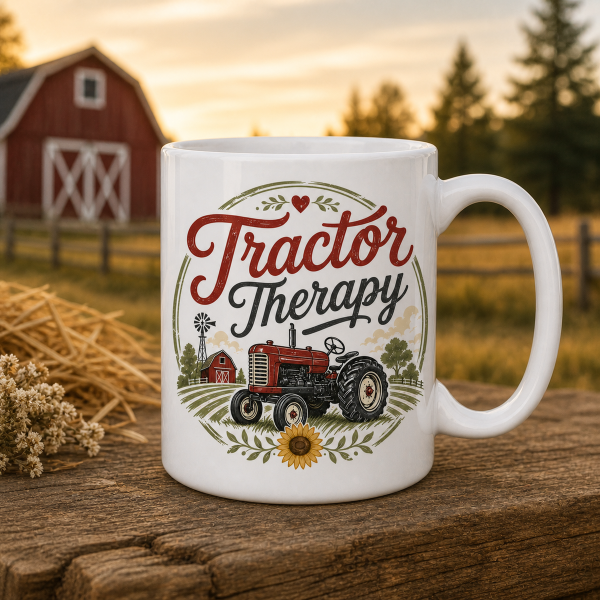 Tractor Therapy 15oz White Coffee Mug