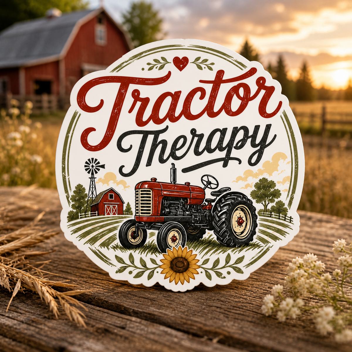 Tractor Therapy Die-Cut Sticker