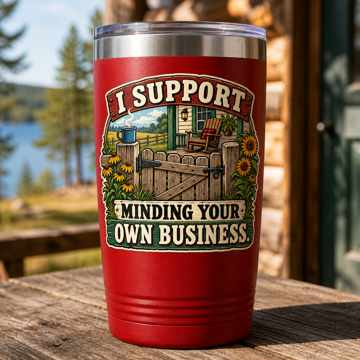 Minding Your Own Business 20oz Polar Camel Tumbler in Red