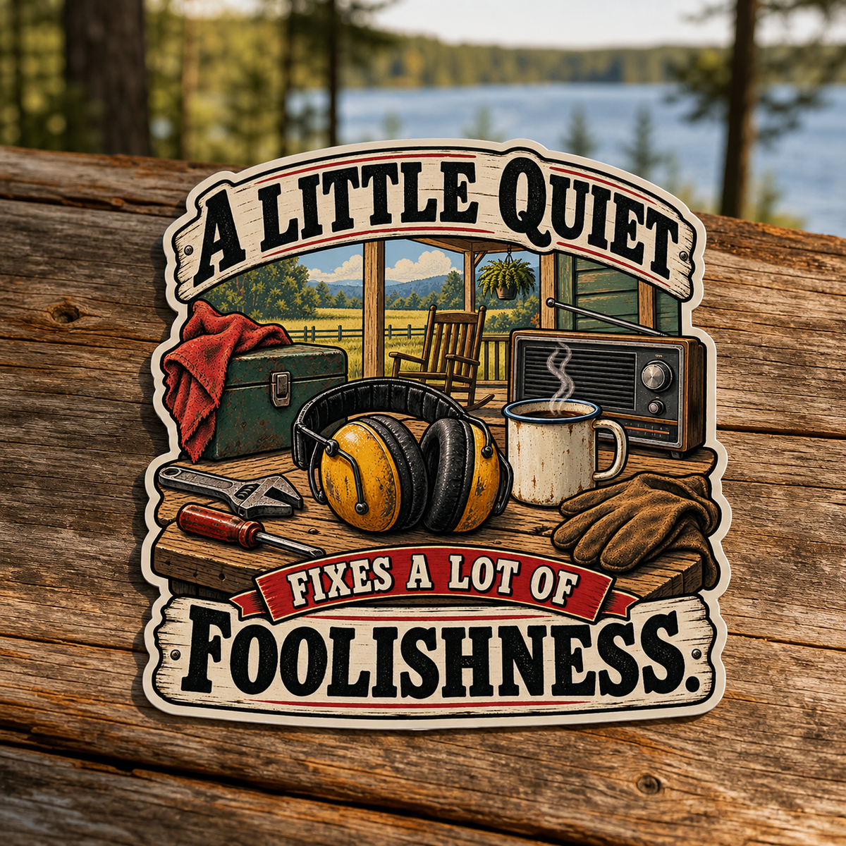 A Little Quiet Fixes Foolishness Die-Cut Sticker