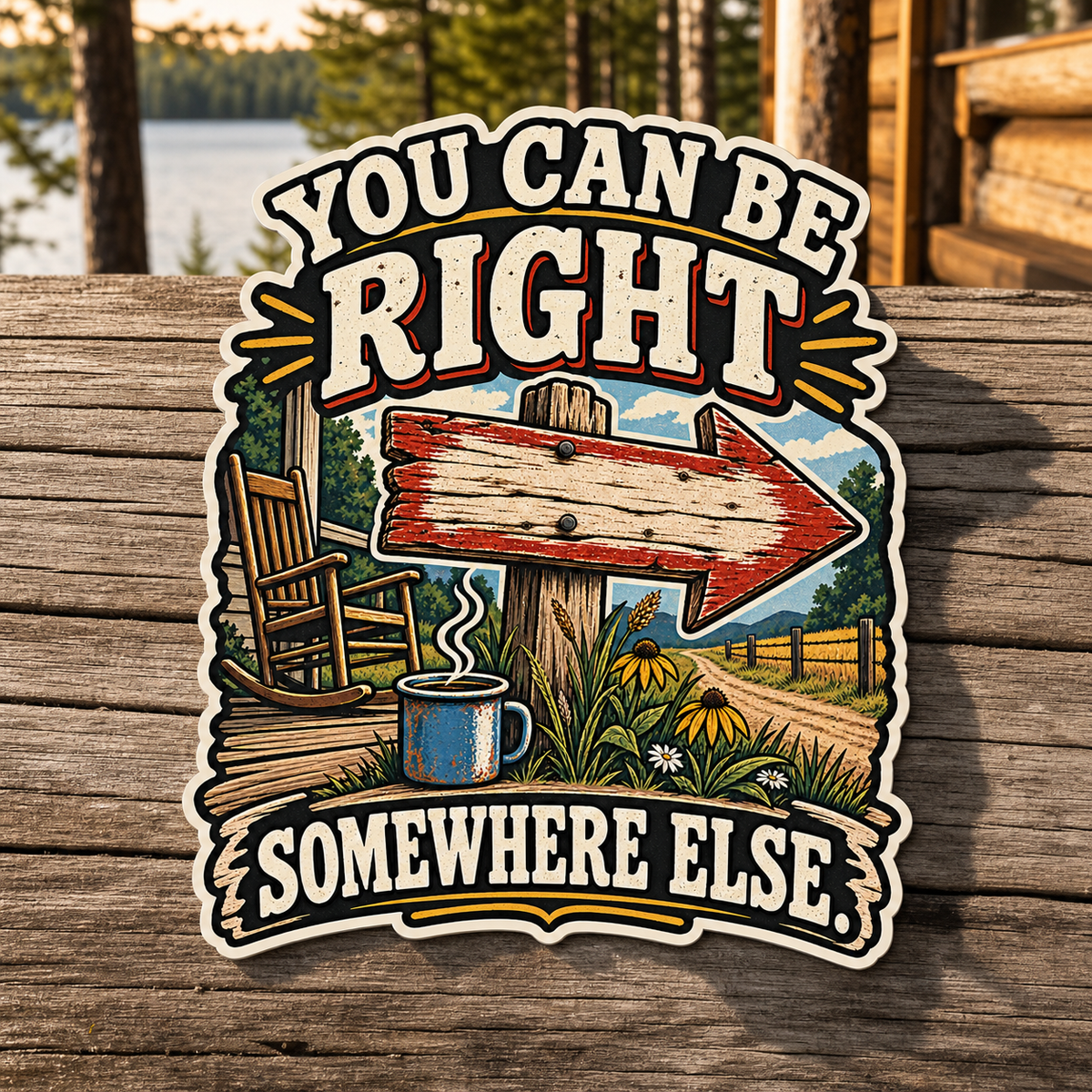 You Can Be Right Somewhere Else Die-Cut Sticker