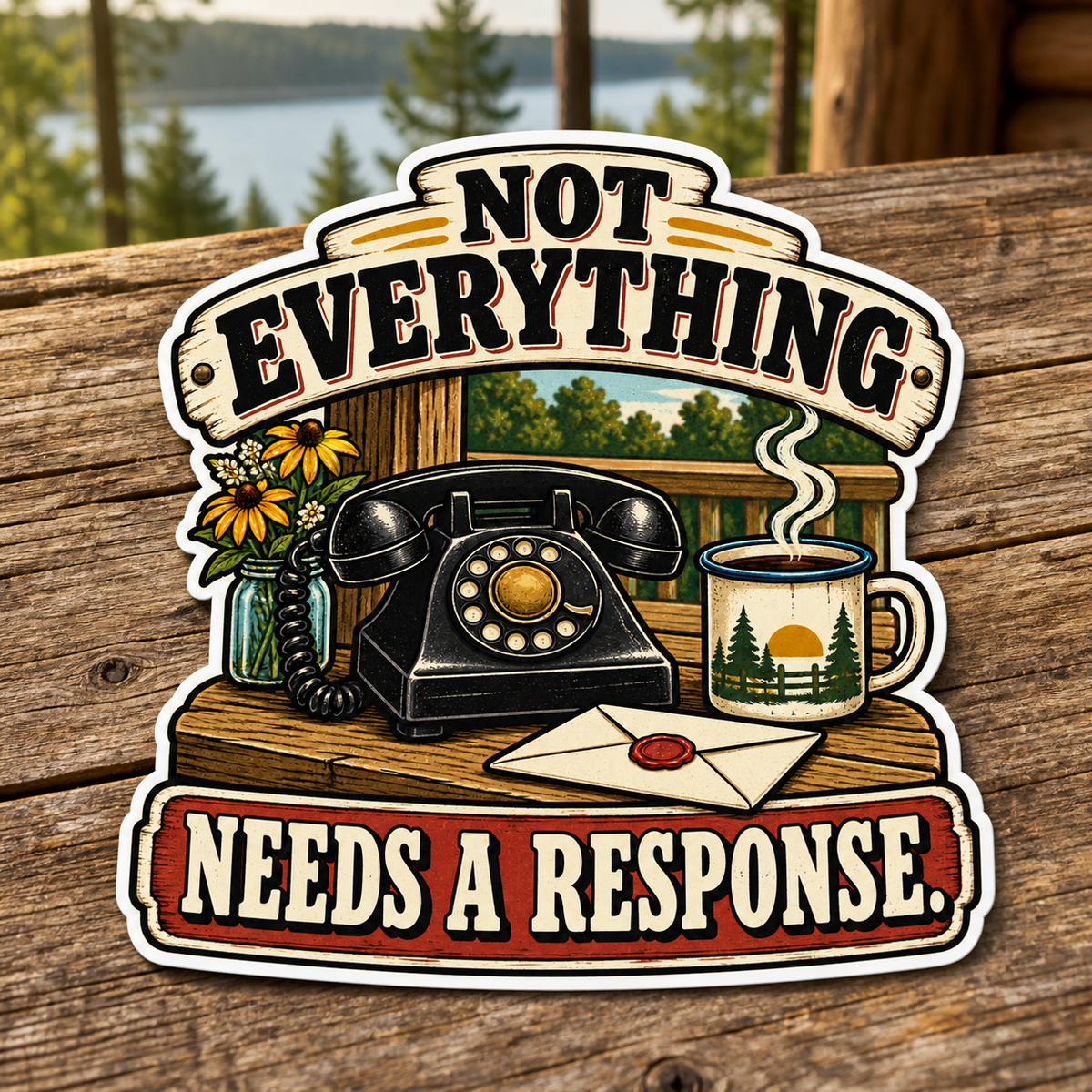 Not Everything Needs a Response Die-Cut Sticker