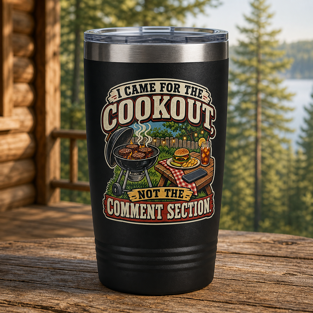 Cookout Not the Comment Section 20oz Polar Camel Tumbler in Black