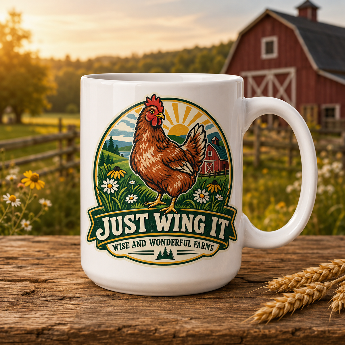 Just Wing It Chicken 15 oz Coffee Mug