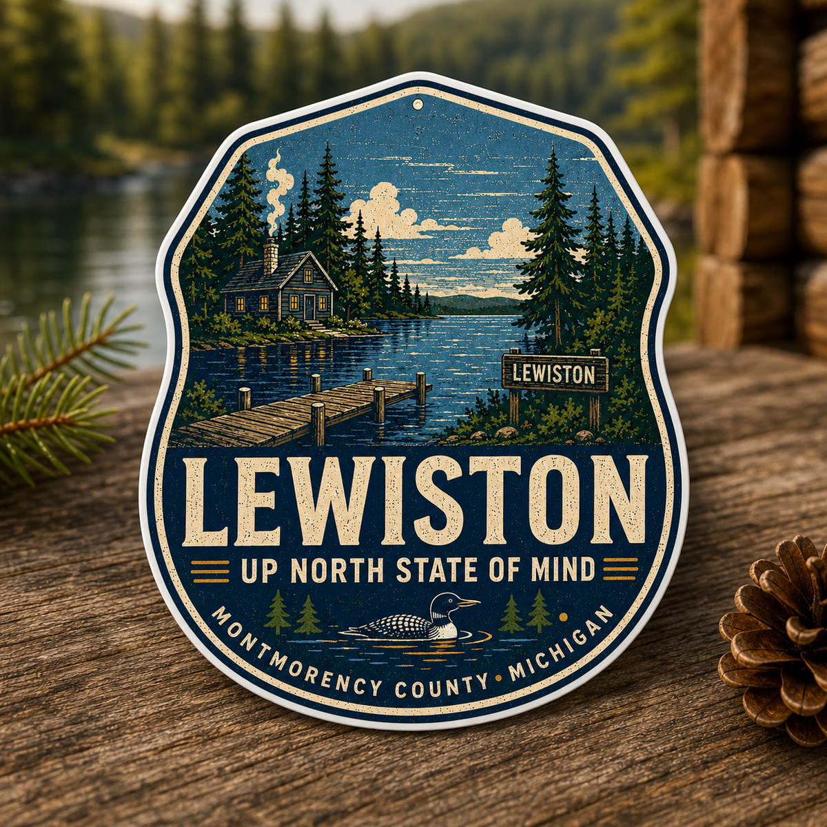 Lewiston Up North State of Mind Die-Cut Sticker