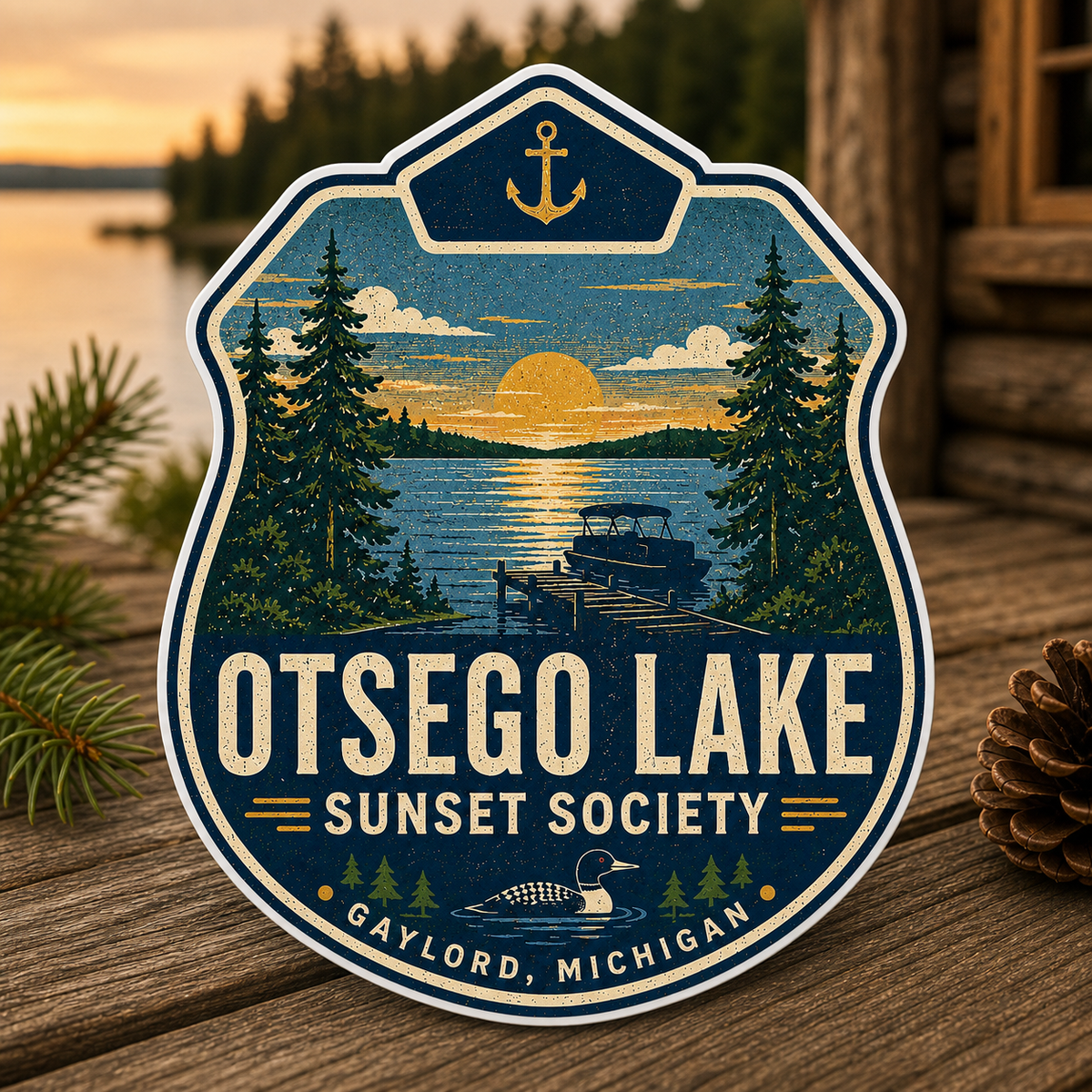 Otsego Lake Sunset Society Die-Cut Sticker