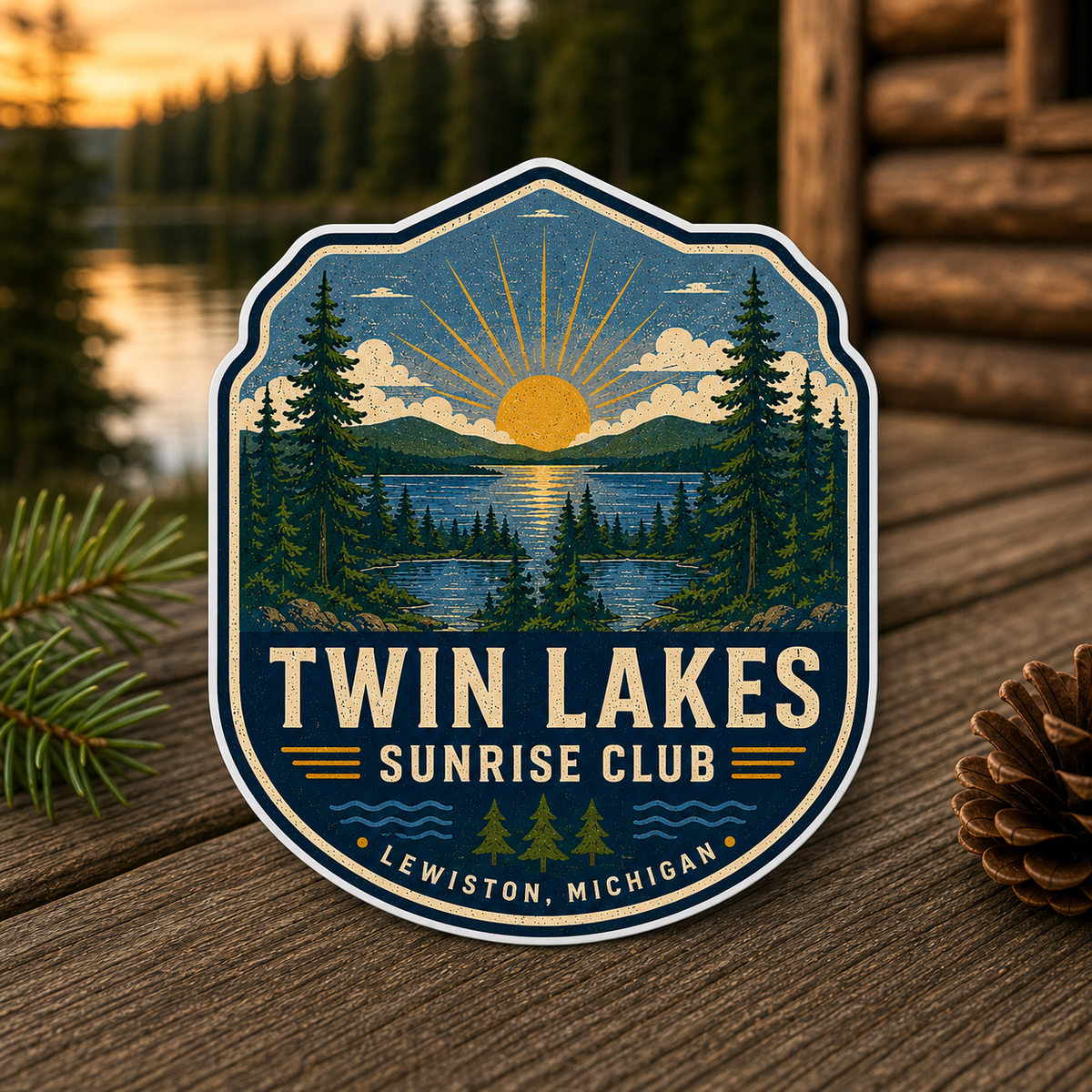 Twin Lakes Sunrise Club Die-Cut Sticker