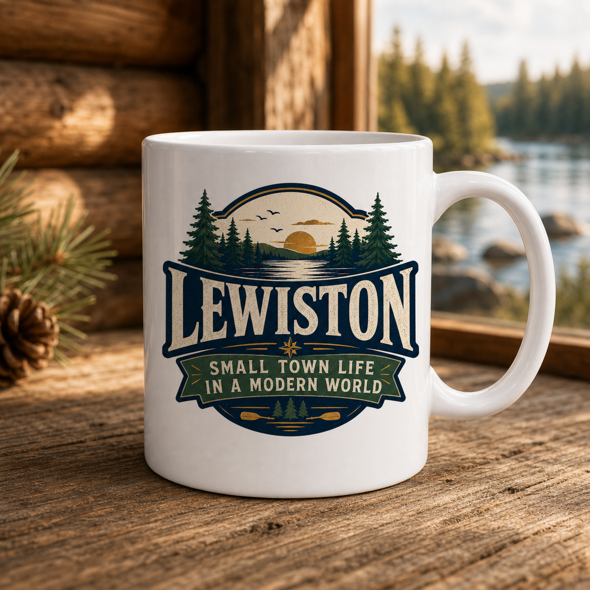 Lewiston Small Town Life in a Modern World 15oz White Coffee Mug