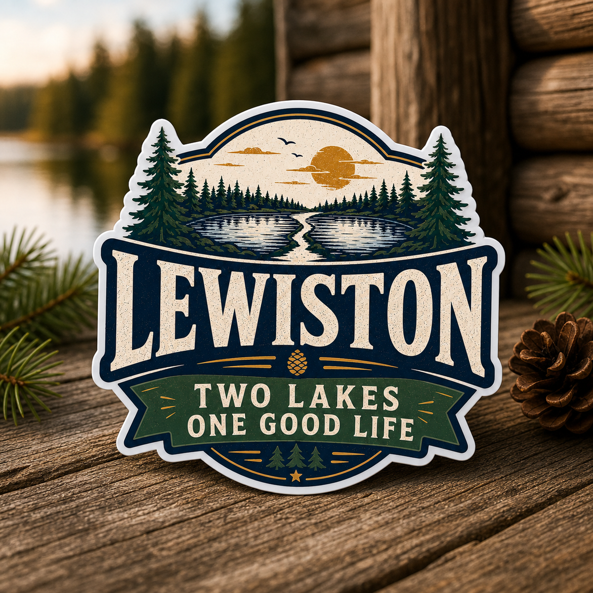 Lewiston Two Lakes One Good Life Die-Cut Sticker