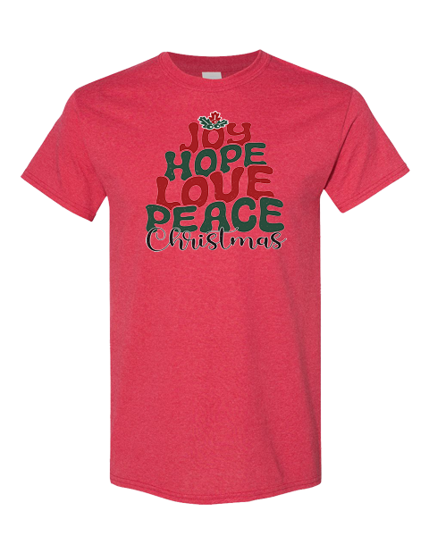 Joy, Hope, Love, Peace, Christmas.