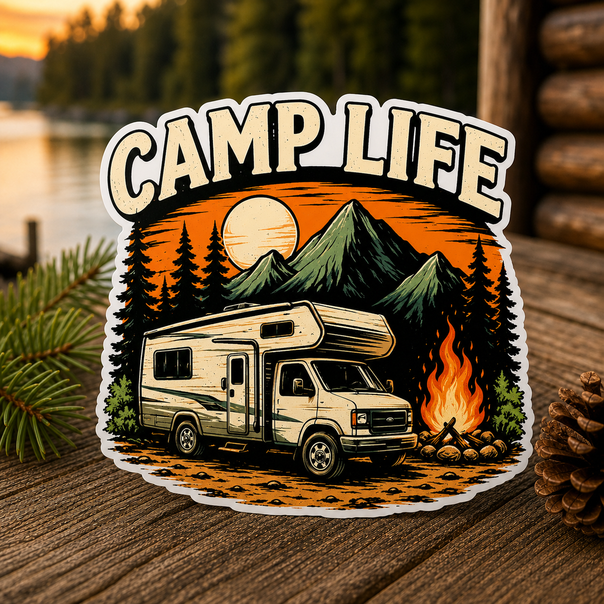 Camp Life Die-Cut Sticker