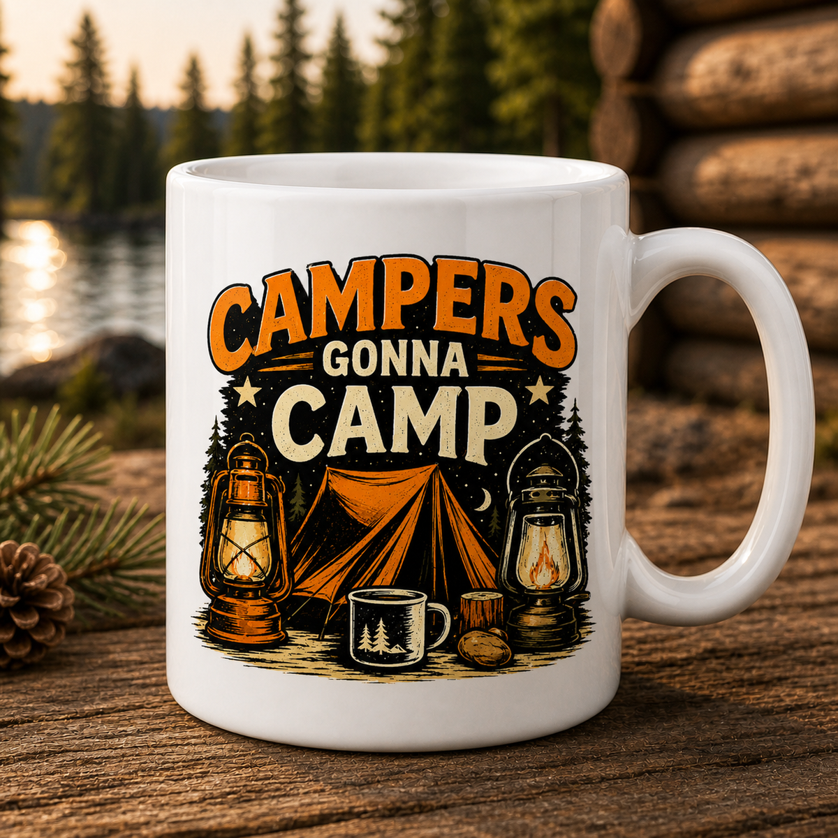 Campers Gonna Camp 15oz White Coffee Mug