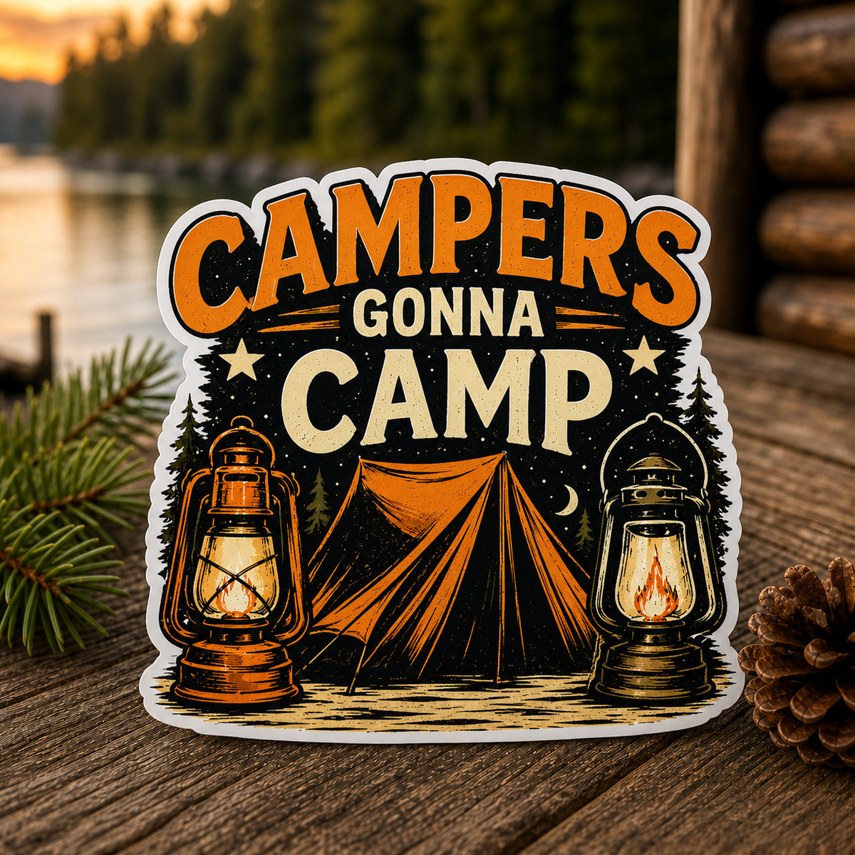 Campers Gonna Camp Die-Cut Sticker