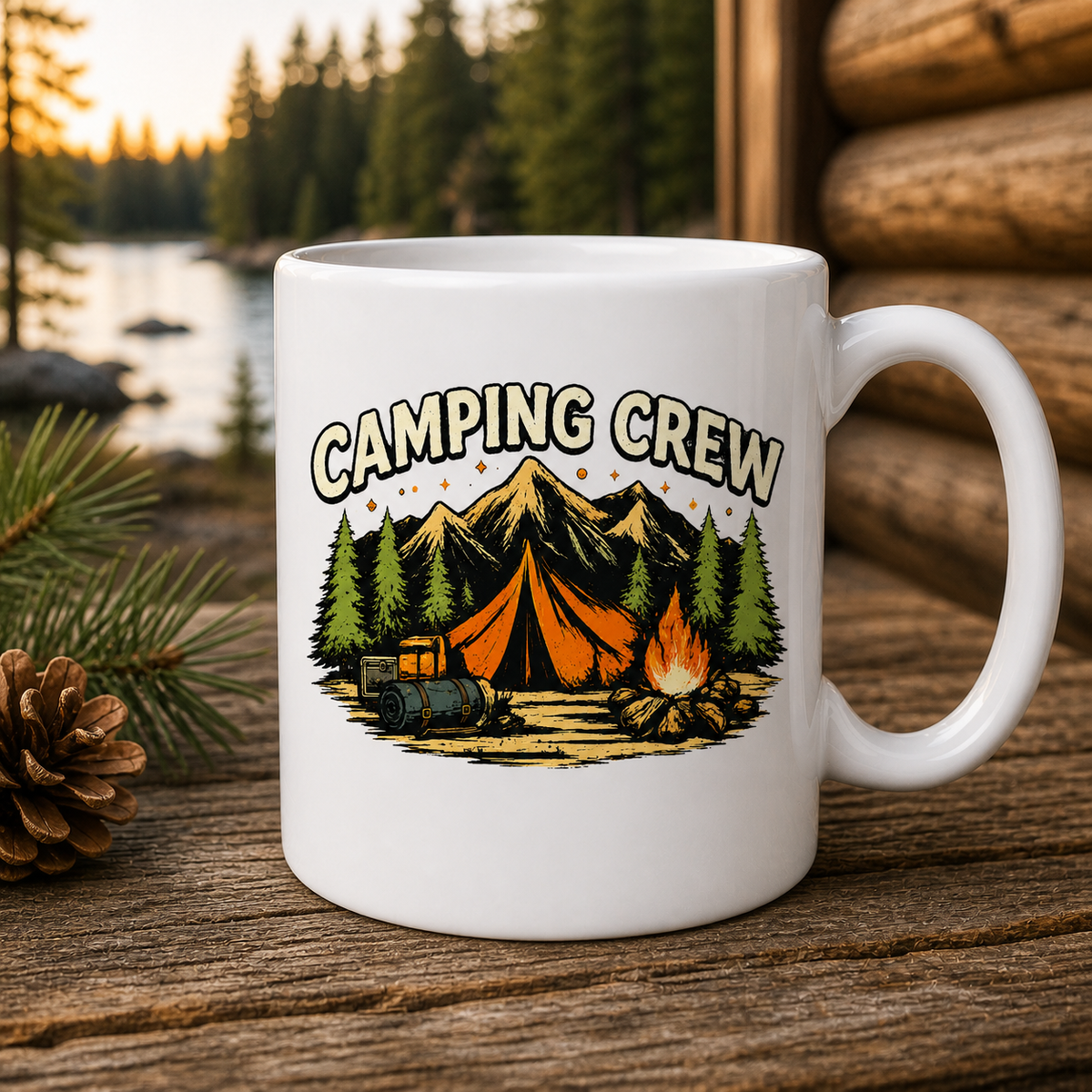 Camping Crew 15oz White Coffee Mug