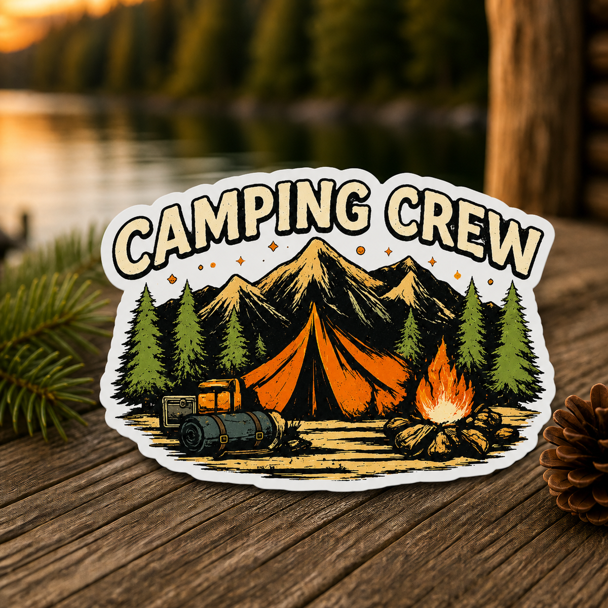 Camping Crew Die-Cut Sticker