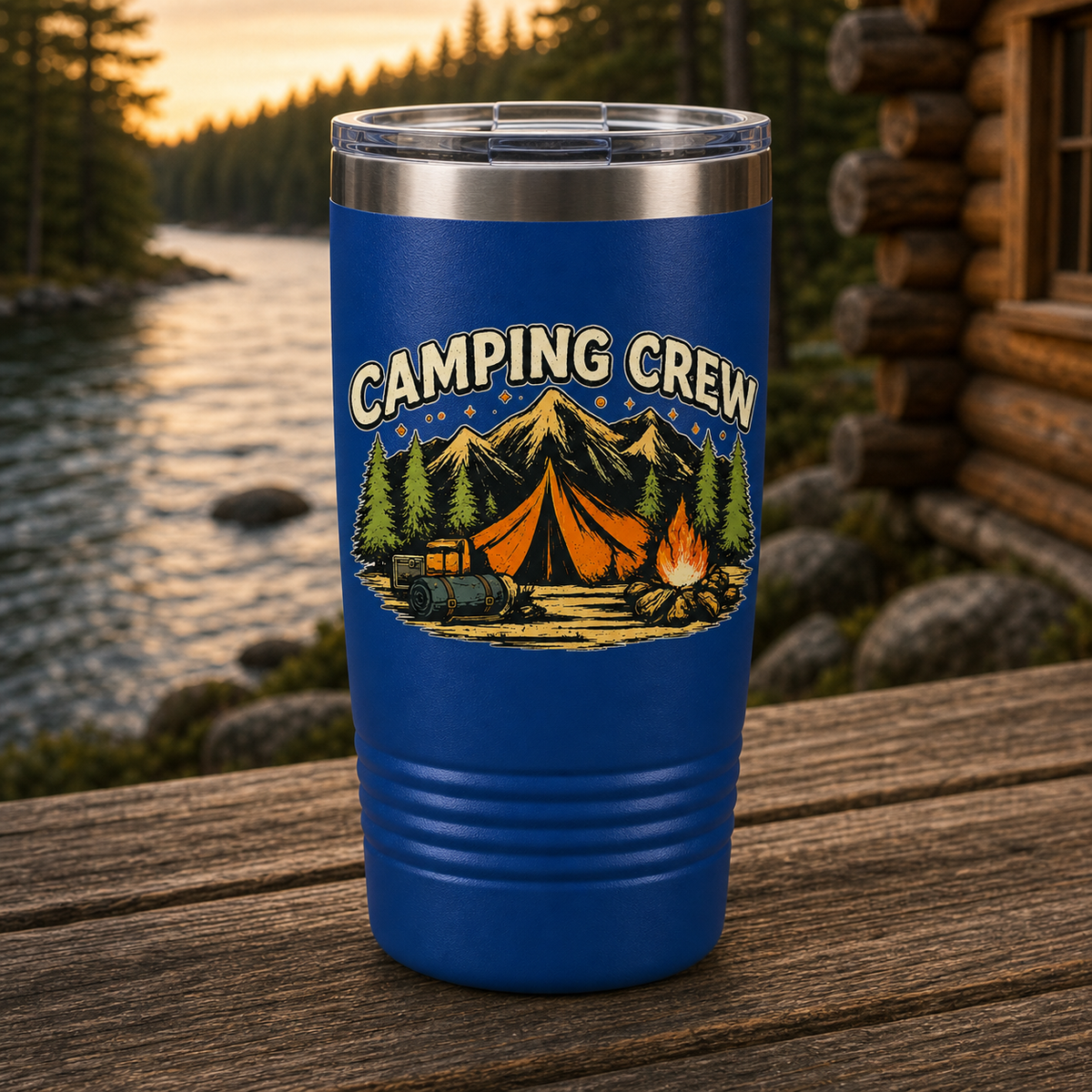 Camping Crew 20oz Polar Camel Tumbler in Royal Blue