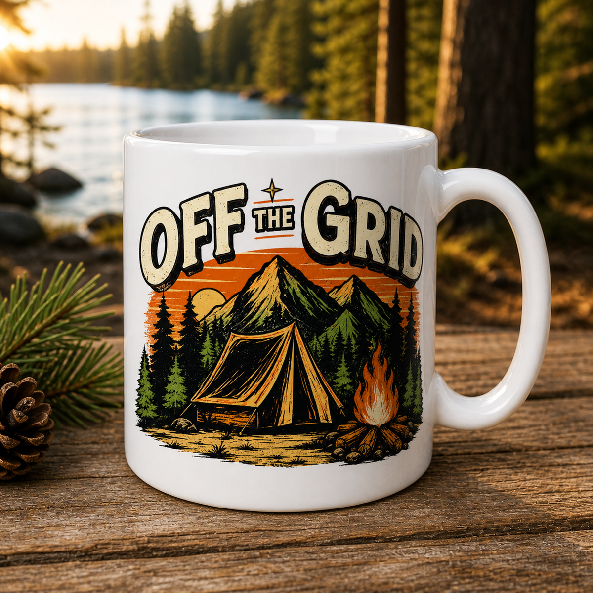 Off the Grid 15oz White Coffee Mug