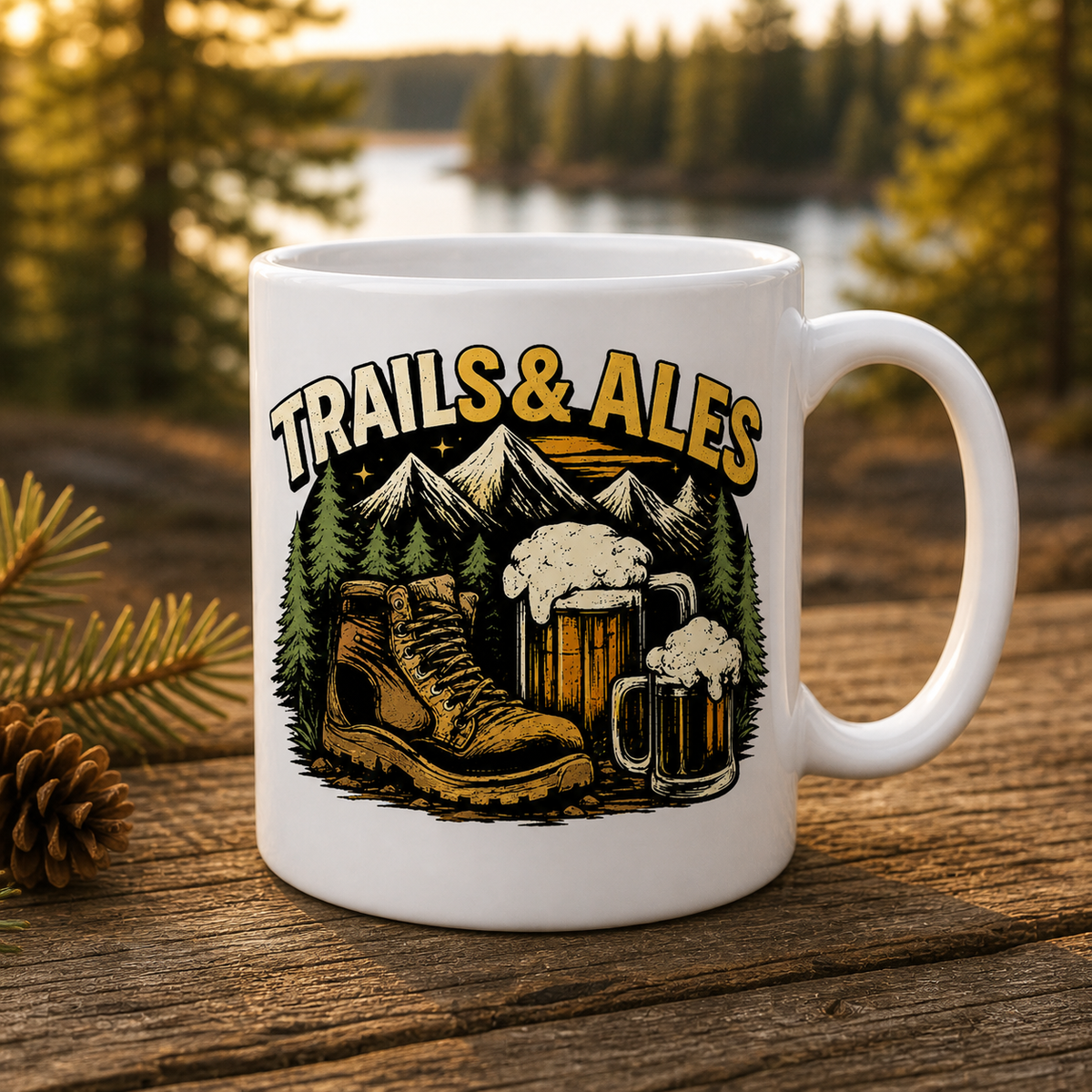 Trails & Ales 15oz White Coffee Mug