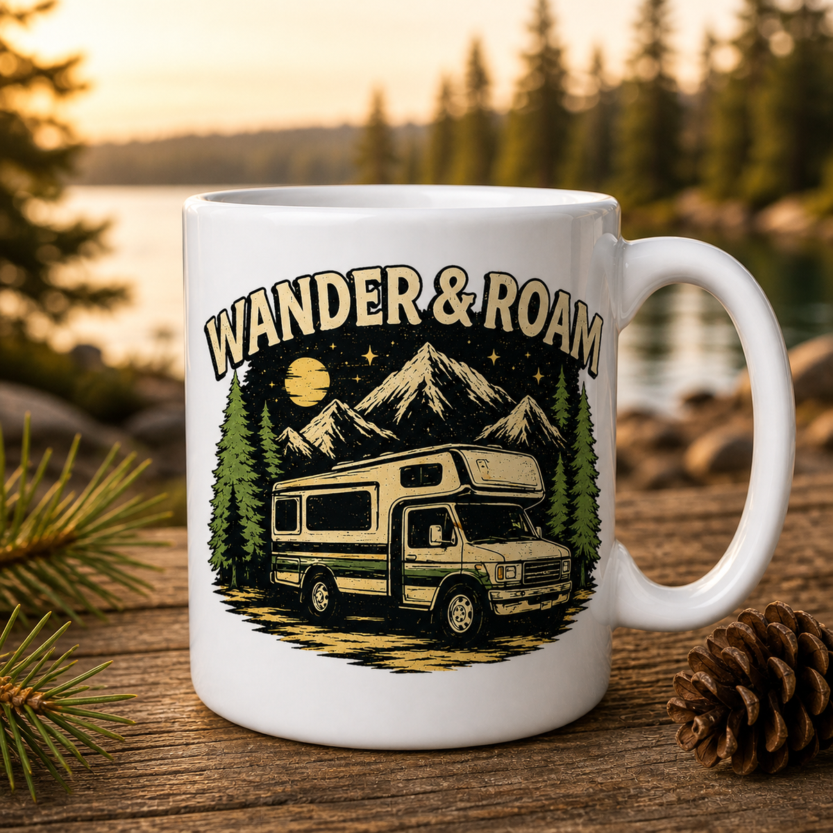 Wander & Roam 15oz White Coffee Mug