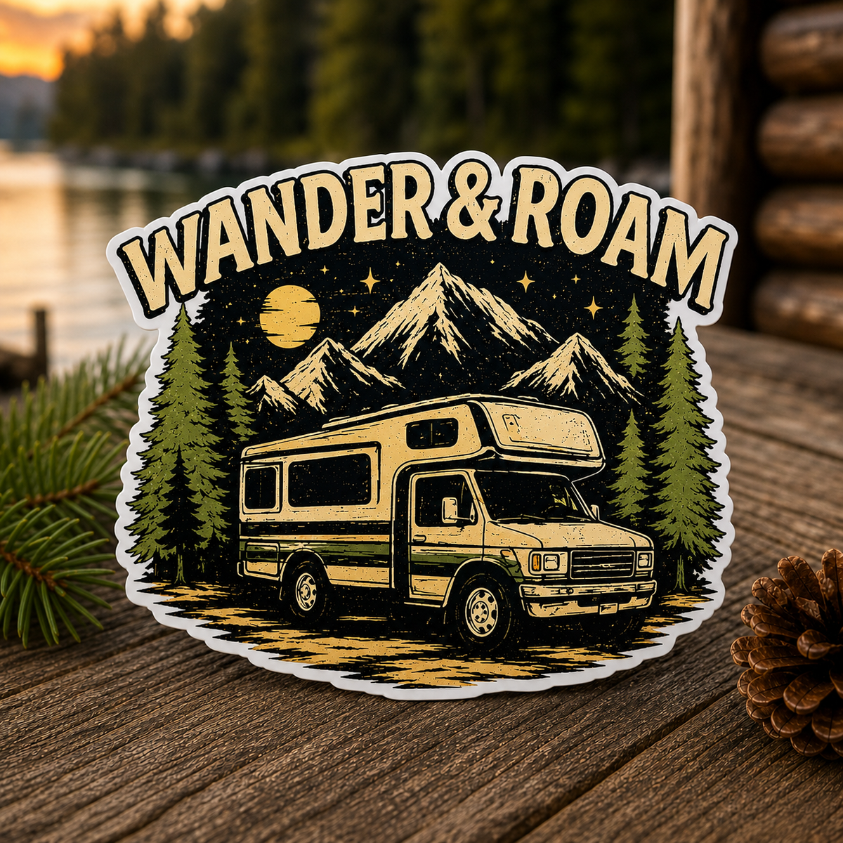 Wander & Roam Die-Cut Sticker