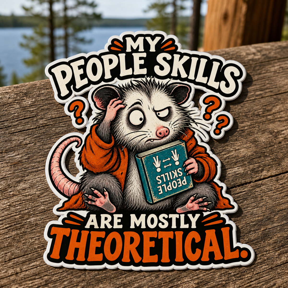 Mostly Theoretical People Skills Die-Cut Sticker