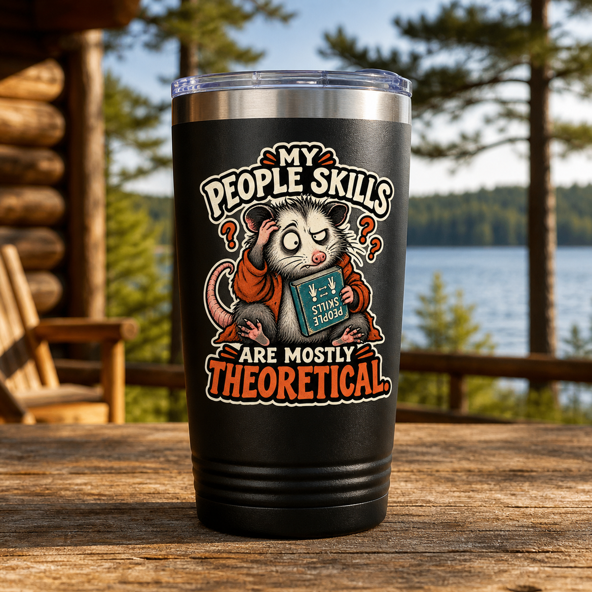 Mostly Theoretical People Skills 20oz Polar Camel Tumbler in Black
