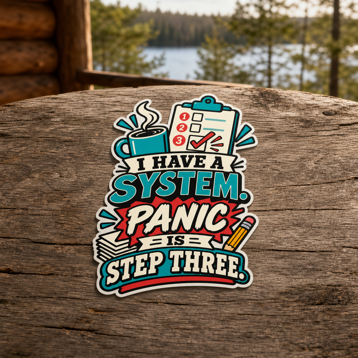 Panic Is Step Three Die-Cut Sticker
