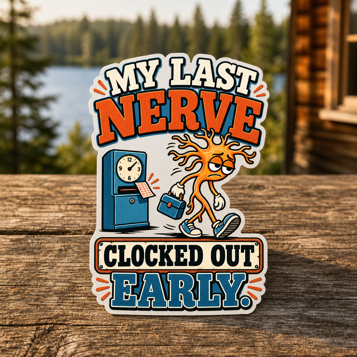 My Last Nerve Clocked Out Early Die-Cut Sticker